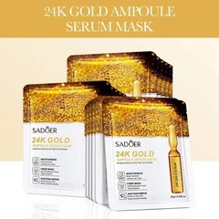 15pcs SADOER 24K Gold Vitamin C Hyaluronic Acid Facial Masks for Face Moisturizi