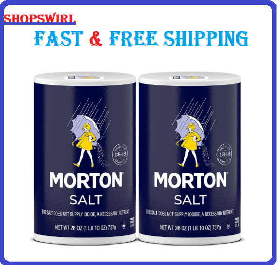 (Pack of 2) Morton All-Purpose Non-Iodized Table Salt 26 oz