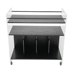 Acrylic End Table,Rectangle Side Table, Bamboo Acrylic Modern End Table