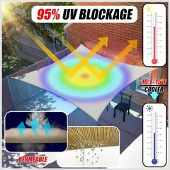 ColourTree Rectangle Sun Shade Sail Cover Outdoor Patio with Hardware Kit