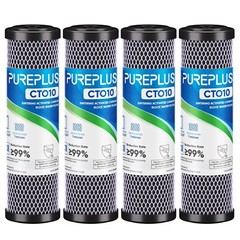 Whole House CTO Carbon Water Filter Cartridge 1 Micron 2.5″ x 10″ 4PACK