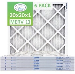 Trion Air Bear T13-20201-6P – 20″ x 20″ x 1″ Pleated Air Filter (6-Pack) MERV 13