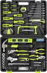 FASTPRO 198-Piece Household Tool Set,Home Repairing Tool Set with Toolbox, Green