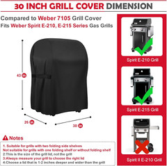 30 Inch Grill Cover for Weber 210 Series Gas Grills,600D Heavy Duty BBQ Cover, W