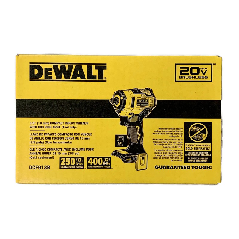 DEWALT DCF913B 20V MAX 3/8-in Cordless Hog Ring Anvil Impact Wrench TOOL ONLY