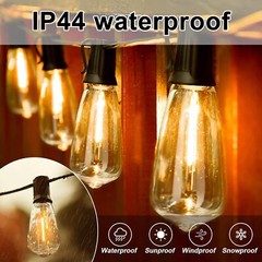 50FT – 500FT LED Outdoor String Lights Dimmable Waterproof ST38 LED Patio Lights