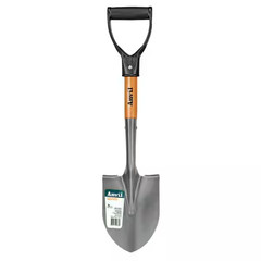 18 In. Wood D-Grip Short Handle Carbon Steel Compact Digging Shovel