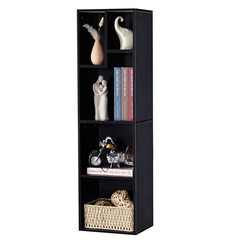 42.2in Bookcase 4 Tier 5 Cube Cupboard Wooden Display Open Bookshelf Morden Unit