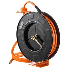 Retractable Air Hose Reel 3/8 IN x 100 FT Rubber Air Hose Reel Max 300 PSI