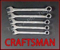 CRAFTSMAN TOOLS 5pc POLISHED Chrome SAE Standard 12pt Combination Wrench set