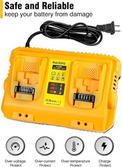 2Pack For DeWalt 20V 20 Volt Max XR 12.0AH Lithium Battery DCB206-2/Dual Charger