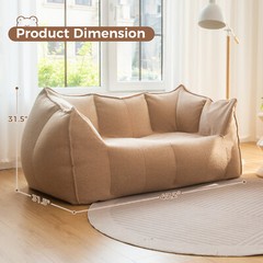 Single/Loveseat Giant Bean Bag Chair Comfy Lounge Lazy Floor Sofa for Adults