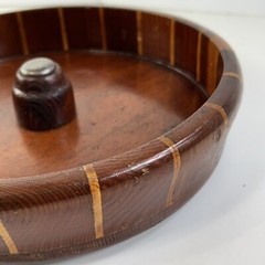 Vintage California Redwood Nut Cracker Bowl Standard Specialty Company MCM 1940s