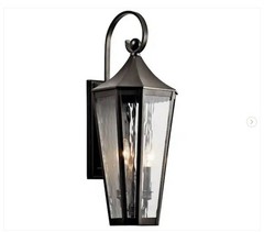 KICHLER Rochdale 24.25 in. Olde Bronze Outdoor Hardwired Wall Lantern Sconce NEW