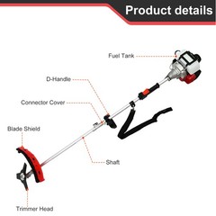 Straight Shaft String Gas Trimmer 4 Stroke 31 CC Weed Grass Eater Brush Cutter