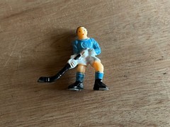 Hockey Player Toy Figurine Cake Topper Lot Mini Figure Unbranded Vtg 6 pc Set