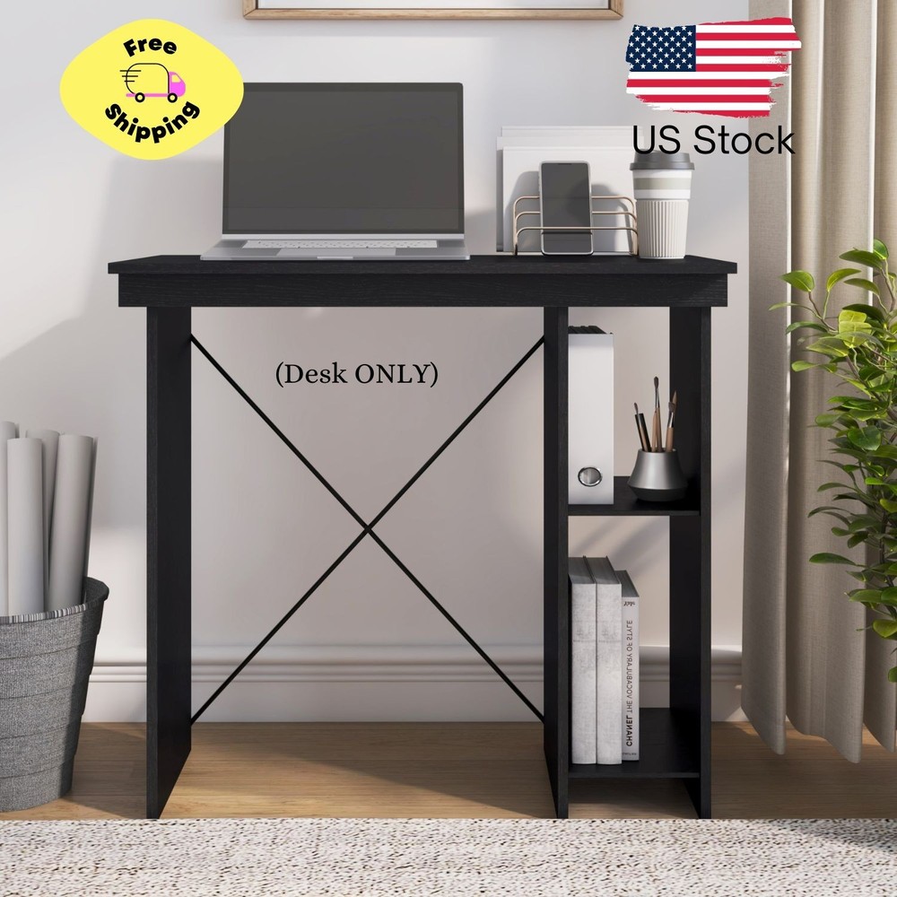 Ardent No Tools Small Space Writing Desk, Black