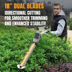 WORKPROX 20V Cordless Pole Electric Hedge Trimmer 2.0Ah Battery &Charging Cable