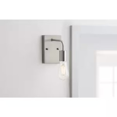 Industrial Brushed Nickel 1-Light Bathroom Vanity Light 4.4 in