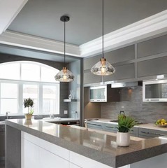 LNC Anila Modern 9.8 in. 1-Light Black and Plated Brass Pendant Light