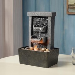 Home Décor 10.3 in Indoor Waterfall Fountain Relaxation High Contemporary
