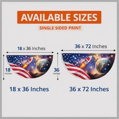 America 250th Anniversary Celebration Semicircle Fan Fence Flag – Non-Pleated