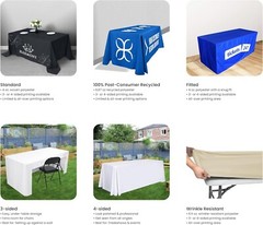 Customized Rectangle Tablecloth with Logo Personalized Table Cloth for Events