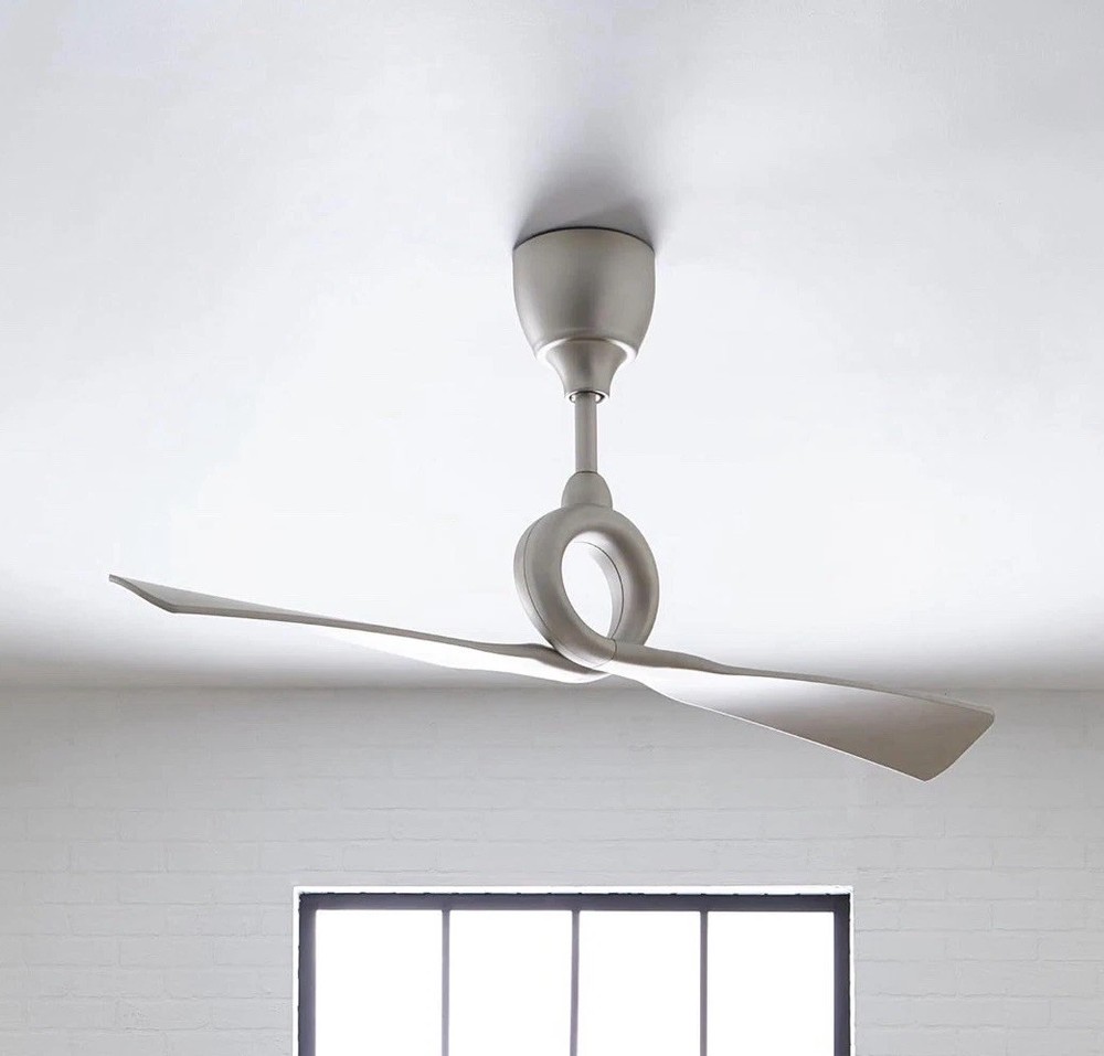 54 in Silver 2-Blade Ceiling Fan 24.25 in Height 54 in Diameter/Width