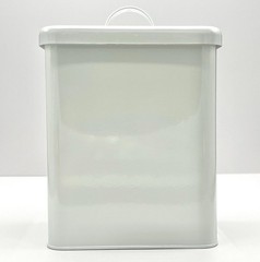 Vtg Retro Martha Stewart Sugar Metal Enamel Tin Canister Kitchen White Yellow