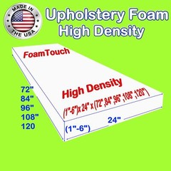 High Density Upholstery Foam Seat Cushion – 24″ x 72″, 84″, 96″, 108″, 120″