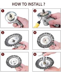 New 10 Inch Steel Wire Wheel Brush Grass Trimmer Head Weed With Adapter Kit