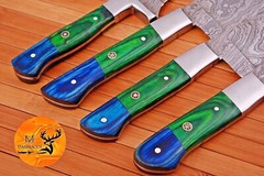 Custom Handmade CHEF KNIFE Set Kitchen Knives Cutlery Forged Damascus Steel 1232
