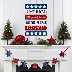 250 Years Anniversary America Door Sign 4th of July Decorations Patriotic Wall D