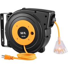 Retractable Extension Cord Reel Power Cord Reel 50FT 14AWG/3C SJTOW