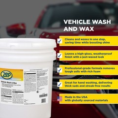 Zep Vehicle Wash and Wax – 5 Gallon (1 Bucket) 1041582 – Leaves A Waxed, Shiny,