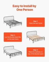 Uimoso Twin Size Bunkie Board 0.4″ Foldable Bed Board Slats w/ Connection 8 Pcs