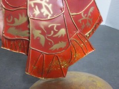 15.5 in Metal Angel Candle Taper Holder Christmas Red Gold
