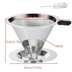 Stainless Steel Coffee Dripper 1-2 Cup Capacity Filter Prevents Coffee Grounds