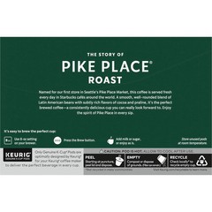 Starbucks K-Cup Coffee Pods, Medium Roast Hot or Iced Coffee, Pike Place Roast