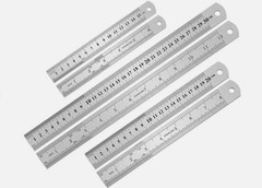 3Pcs Stainless Steel Ruler Set 6 8 12 Inch Metal Ruler with Inch and Metric New