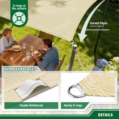 Rectangle Sun Shade Sail Canopy Shelter Shade Mesh Cover Patio Yard Pool Outdoor