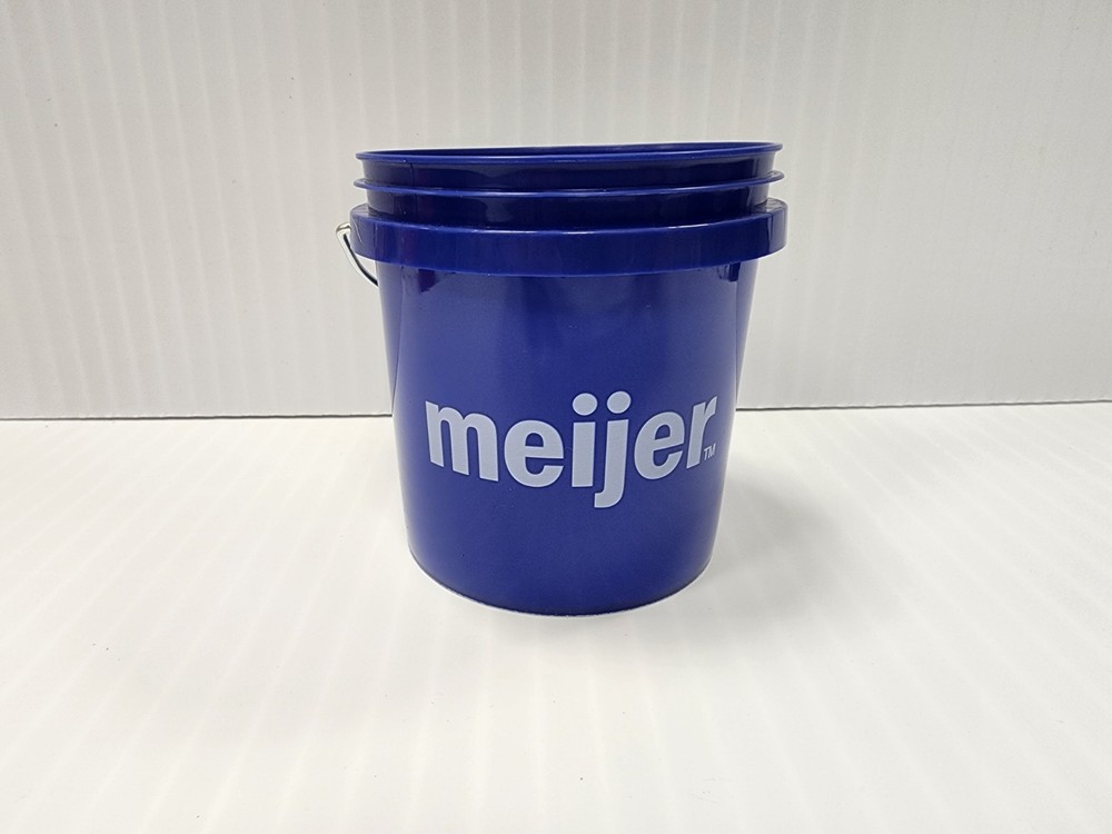 Meijer Blue Mini Bucket 4″ Tall HTF Fast Shipping
