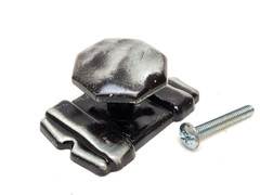 LOT OF 4 – AJAX OLD IRON SILVER BLACK CABINET KNOB PULL W/ BACKPLATE & SCREWS