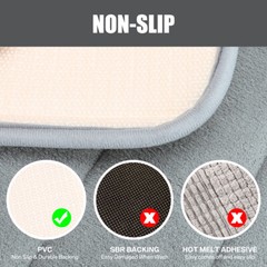 Memory Foam 3PCS Bathroom Rug Absorbent Bath Mat Set Small Large and Contour Rug