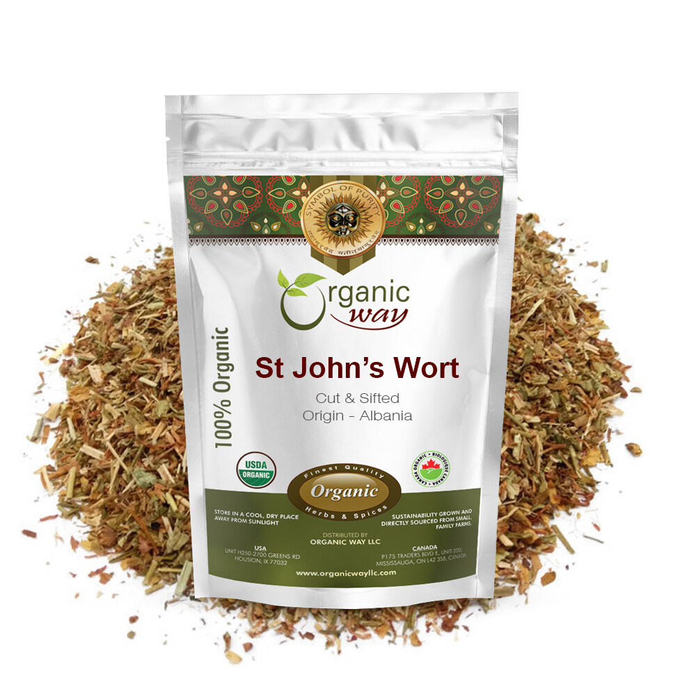 Organic Way St. John’s Wort Cut & Sifted – Organic, Kosher & USDA Certified