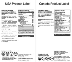 Organic Brown Flax Seeds — Whole, Non-GMO, Kosher, Raw, Dried, Bulk