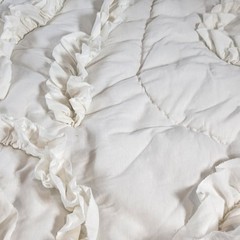 (1) Anthropologie Clementine White Cotton Jersey Euro Sham w/ Ruffles 26.5×26.5″
