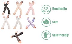 UV Protection Lace Arm Sleeves, Women’s Floral Lace Sleeves Hollow Out Long