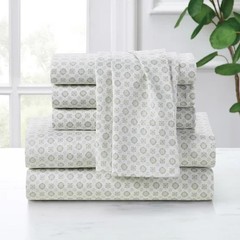 Purely Organic 100% Turkish Organic Cotton Sheet Set Queen Sierra Foulard Sage