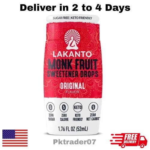 Lakanto Original Liquid Monk Fruit Extract Drops, 1.76 fl oz, 1 Count